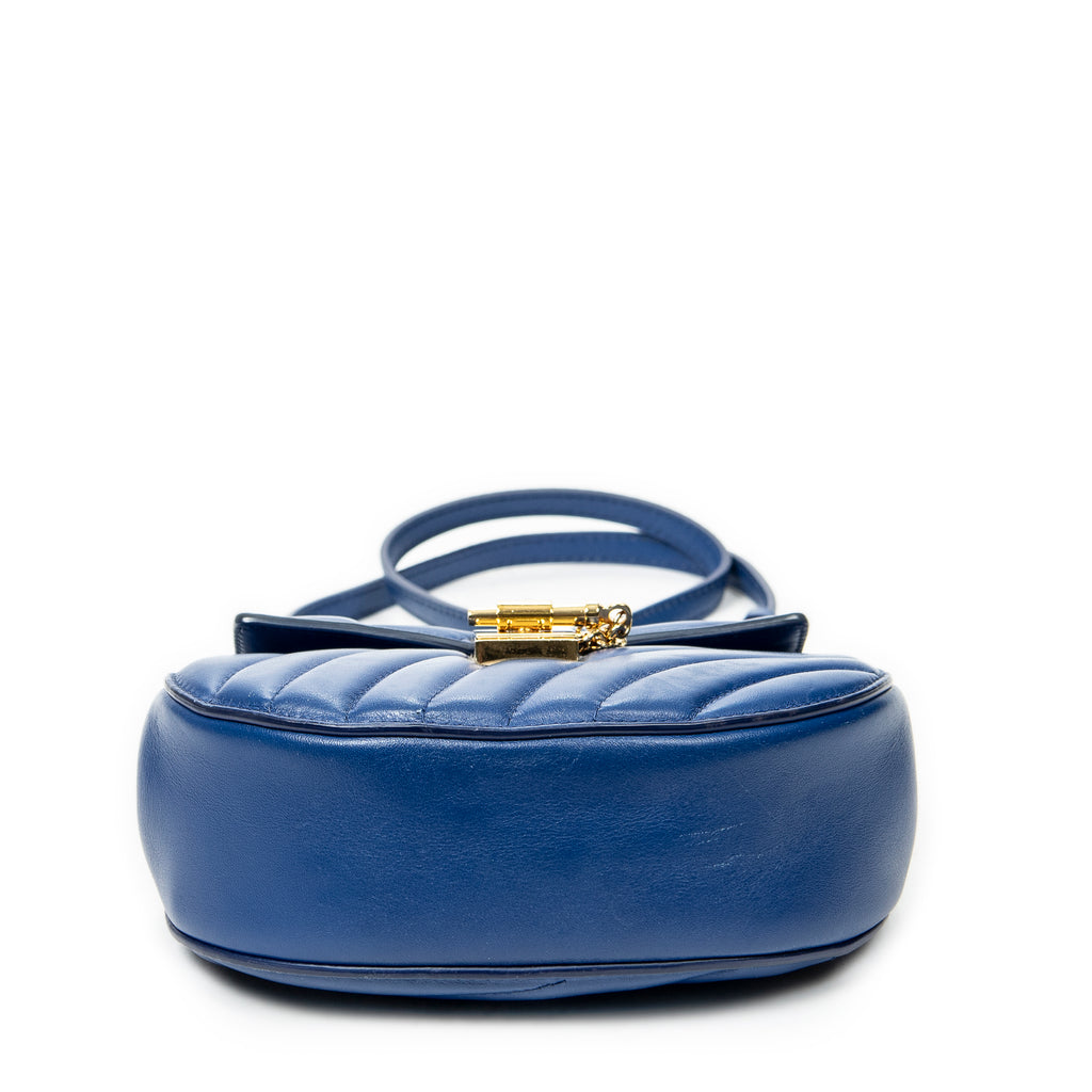 Shoulder bag Mini Drew Bijou Blue Quilted Calfskin Leather