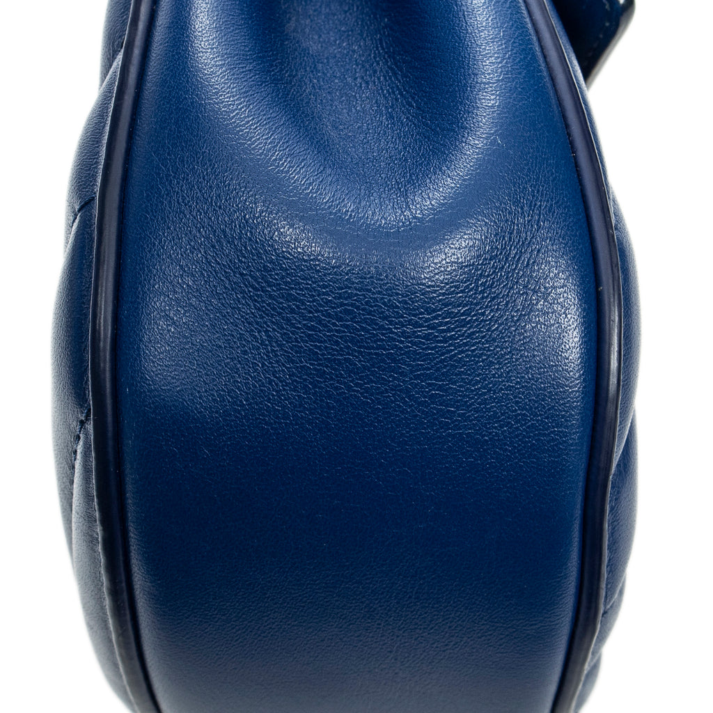 Shoulder bag Mini Drew Bijou Blue Quilted Calfskin Leather