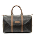 Travel Bag Vintage Large Boston Brown Macadam Coated Canvas