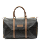 Travel Bag Vintage Large Boston Brown Macadam Coated Canvas