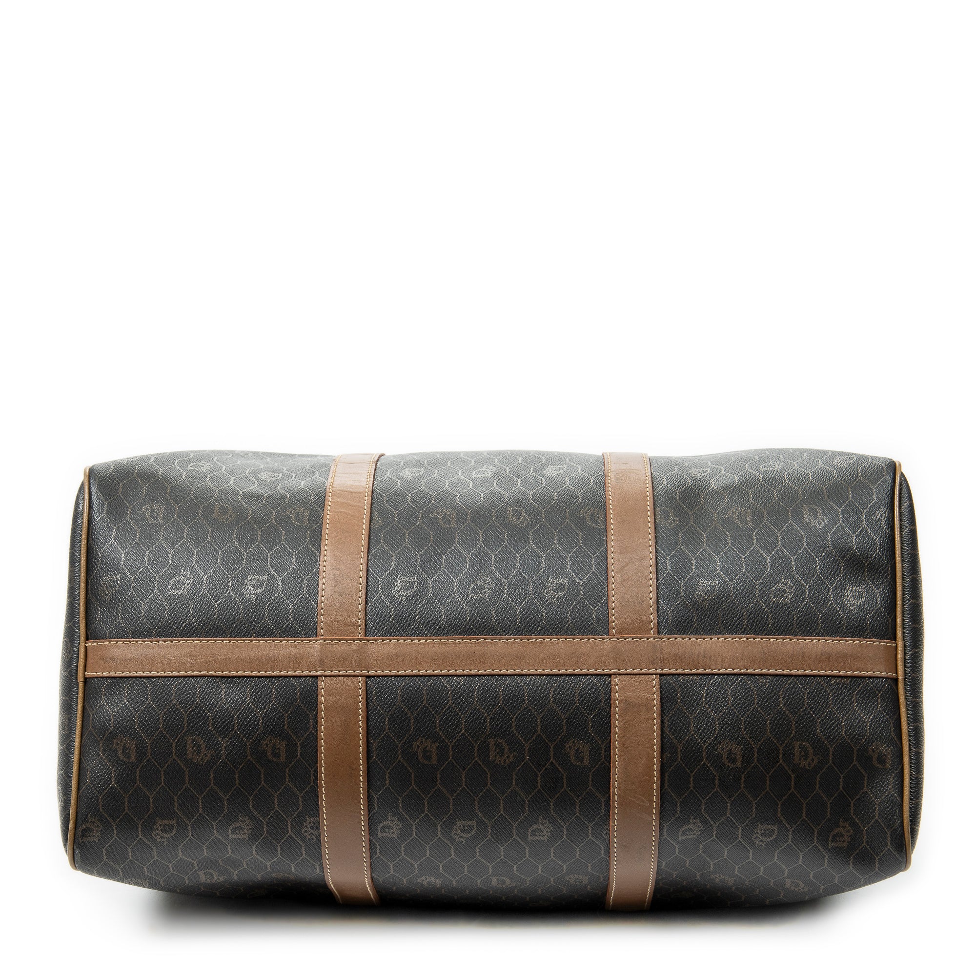 Sac de voyage vintage grand Boston en toile enduite Macadam marron