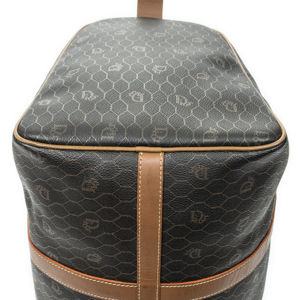 Sac de voyage vintage grand Boston en toile enduite Macadam marron