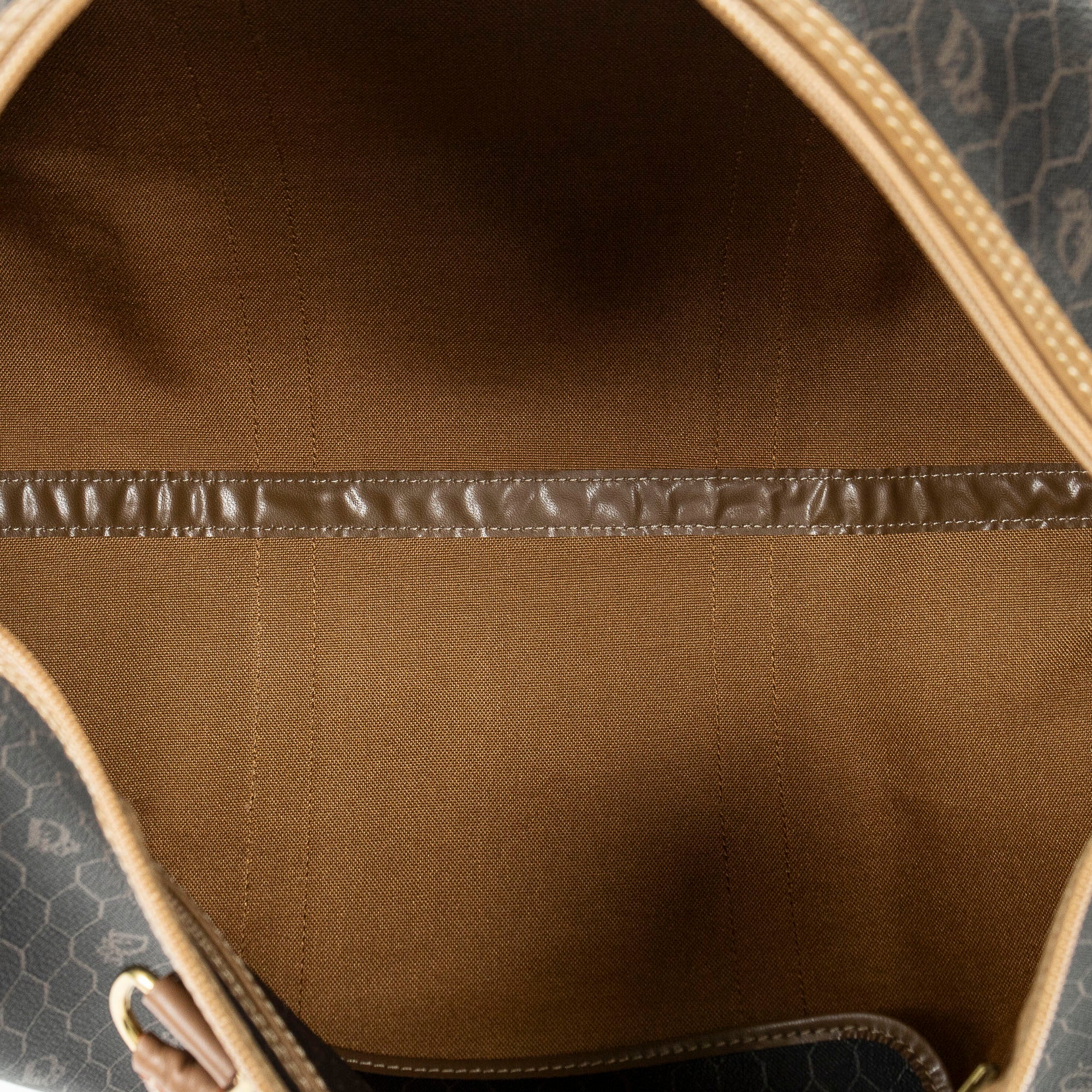 Sac de voyage vintage grand Boston en toile enduite Macadam marron