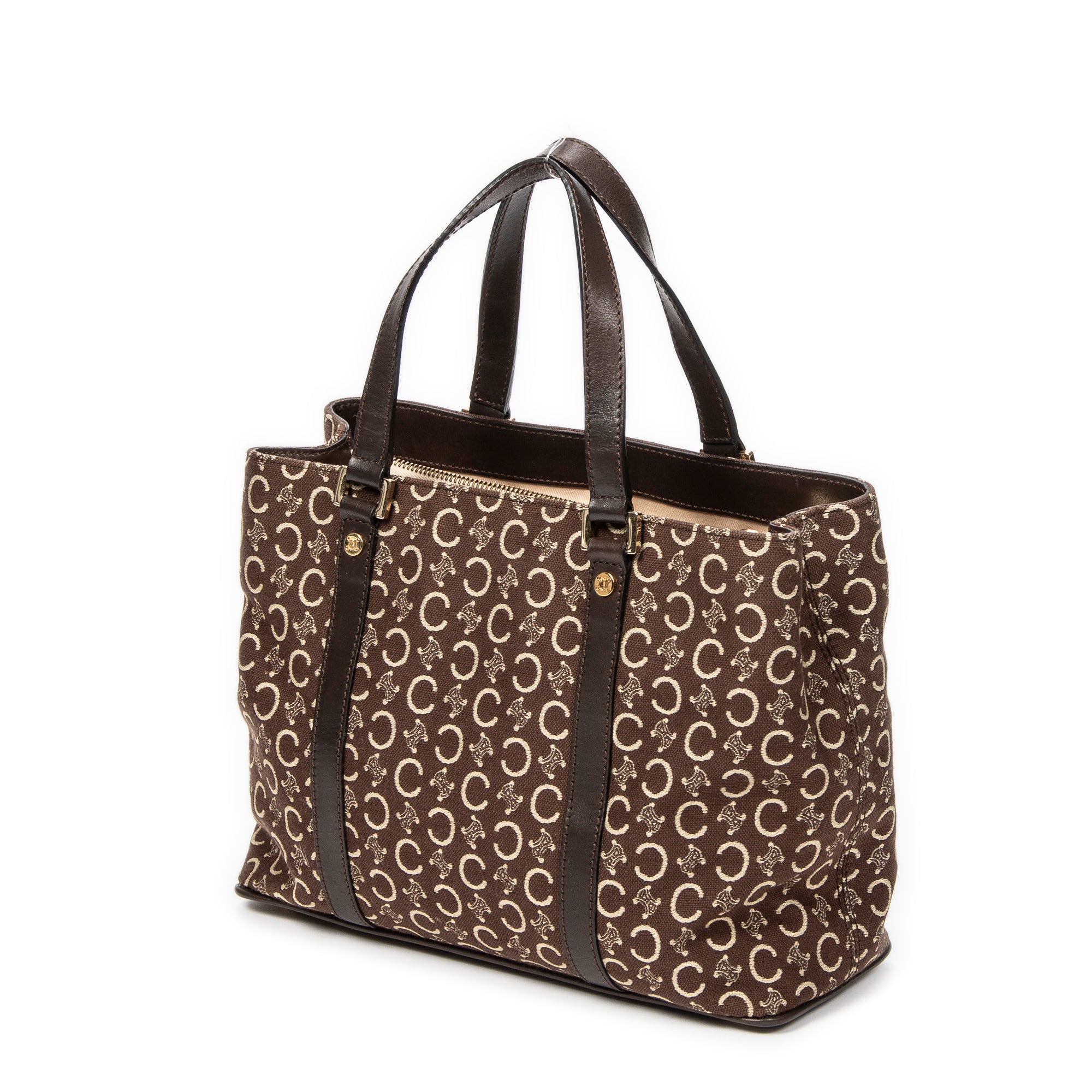Handbag Small Open Tote Brown C Macadam Canvas