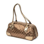 Shoulder bag Princy Boston Gold Monogrammed Satin Canvas