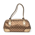 Shoulder bag Princy Boston Gold Monogrammed Satin Canvas