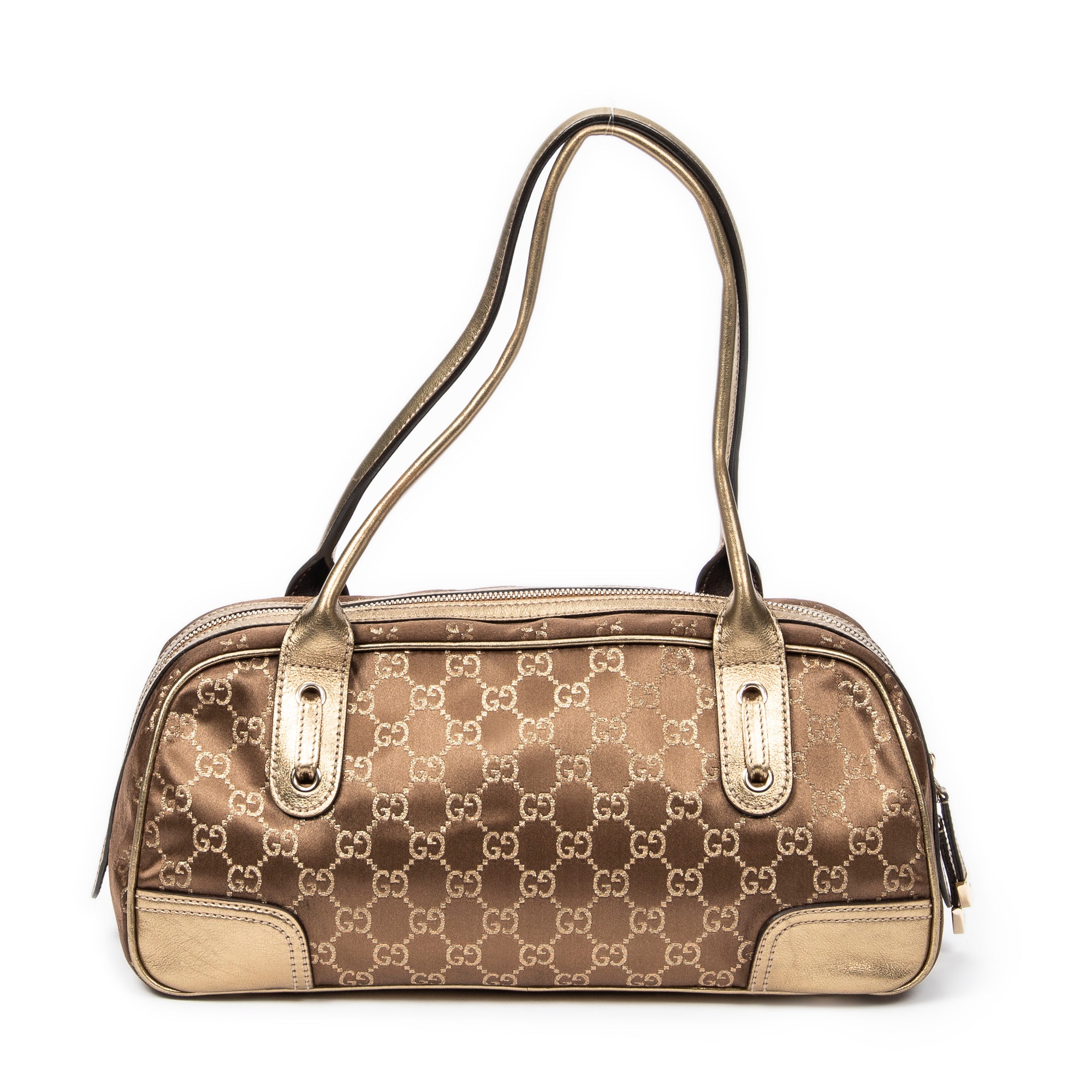 Shoulder bag Princy Boston Gold Monogrammed Satin Canvas