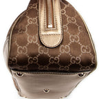 Sac à bandoulière Princy Boston toile de satin monogrammée dorée