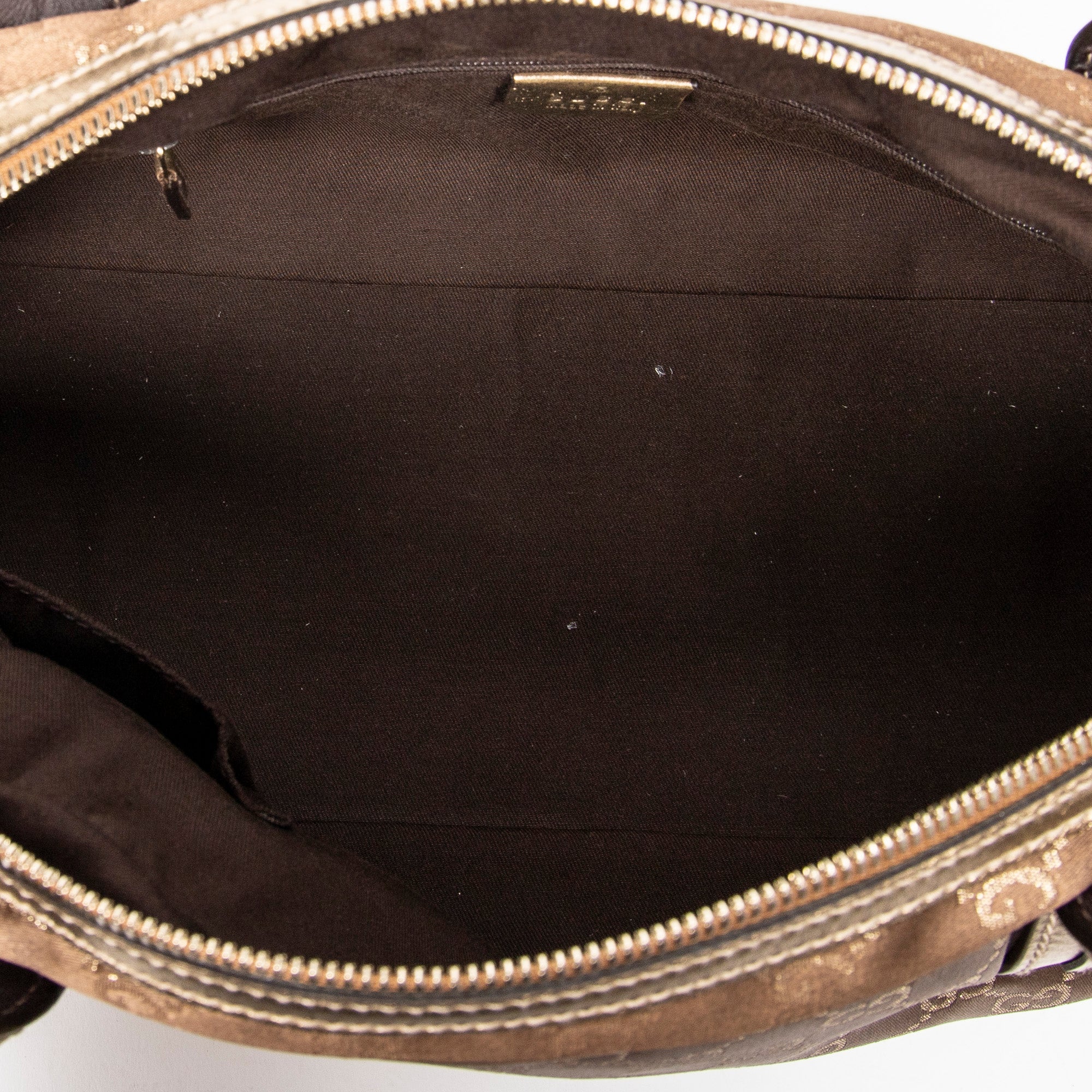 Shoulder bag Princy Boston Gold Monogrammed Satin Canvas