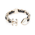 Bracelet CC Heart Chain Link Cuff Bracelet Black Gold Plated