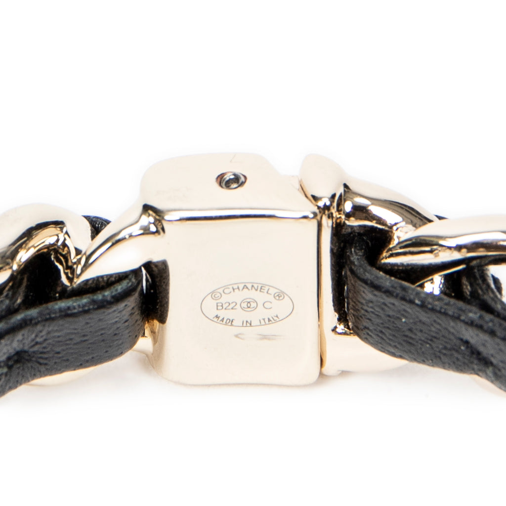 Bracelet CC Heart Chain Link Cuff Bracelet Black Gold Plated