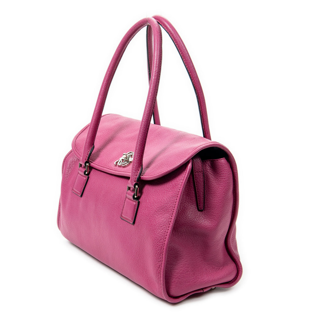 Shoulder bag Alamo 36 Fuchsia Pink Goatskin Leather