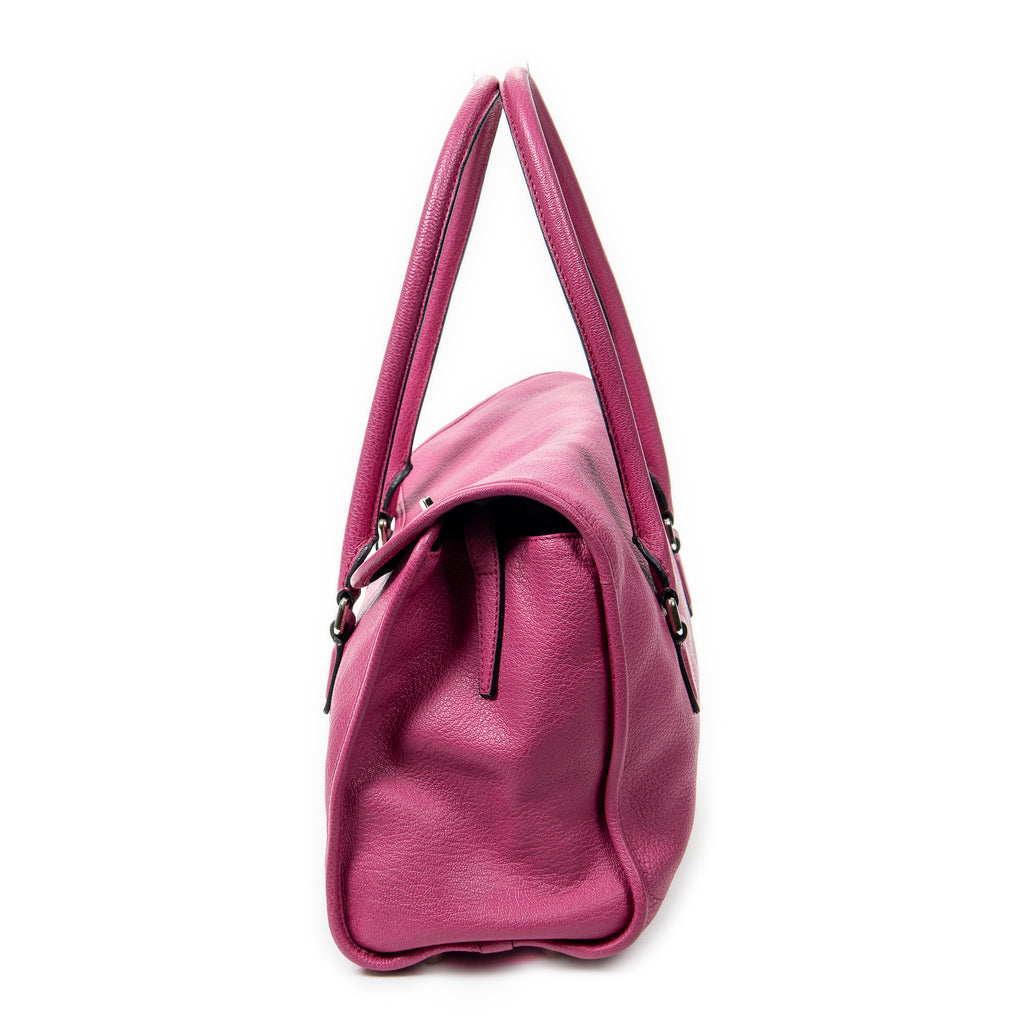 Shoulder bag Alamo 36 Fuchsia Pink Goatskin Leather