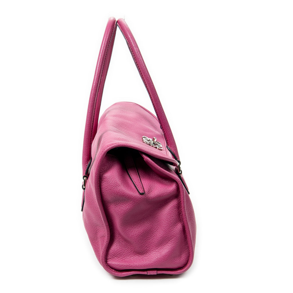 Shoulder bag Alamo 36 Fuchsia Pink Goatskin Leather
