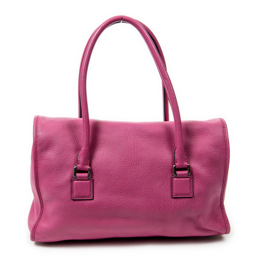 Shoulder bag Alamo 36 Fuchsia Pink Goatskin Leather