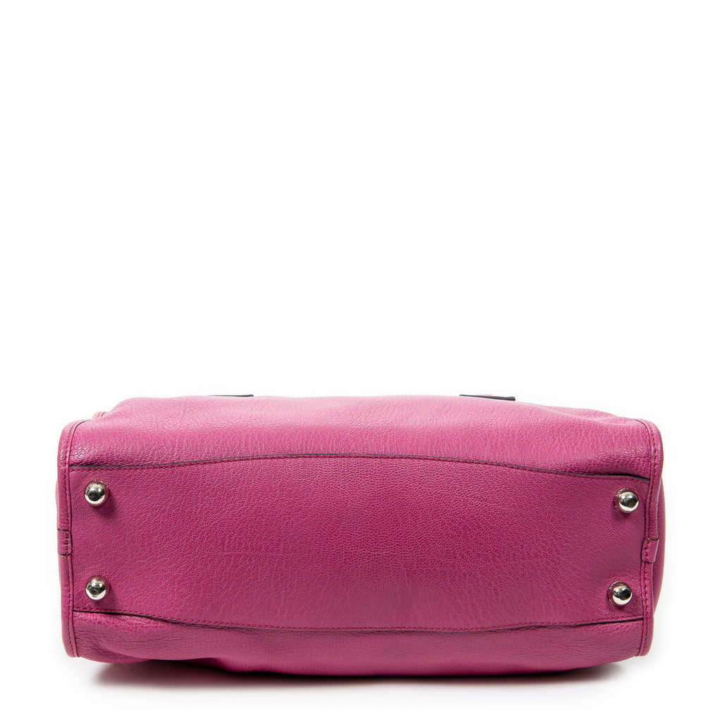 Shoulder bag Alamo 36 Fuchsia Pink Goatskin Leather