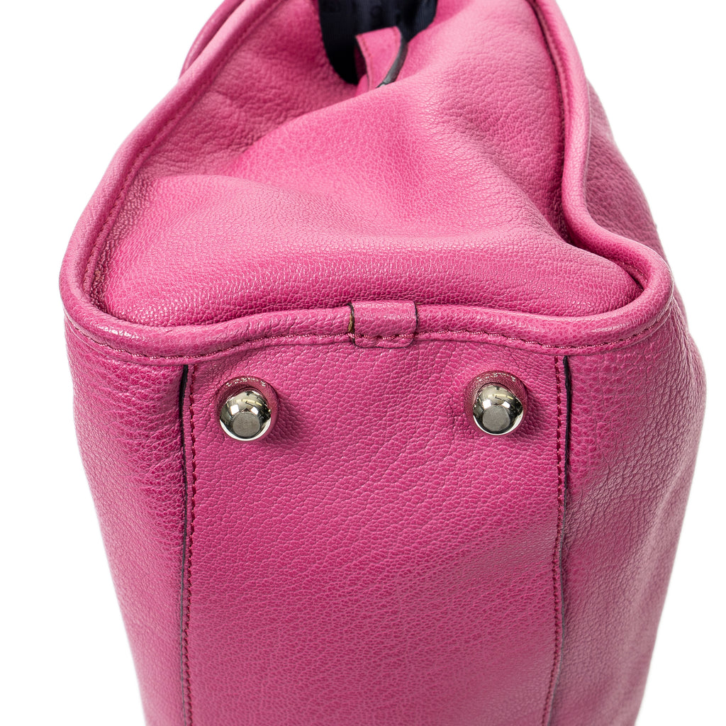 Shoulder bag Alamo 36 Fuchsia Pink Goatskin Leather