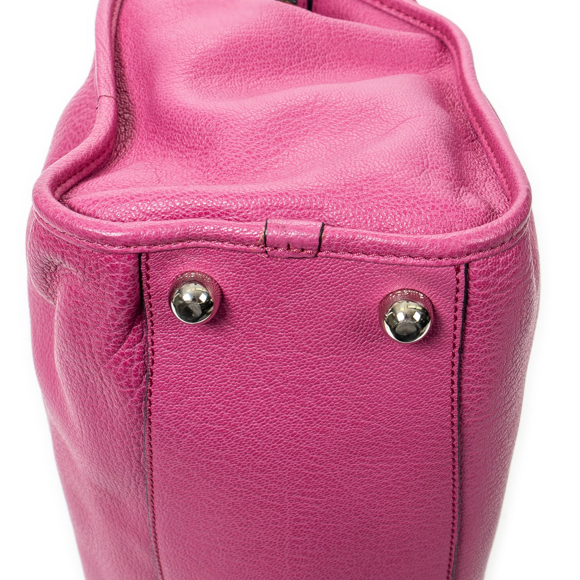 Shoulder bag Alamo 36 Fuchsia Pink Goatskin Leather