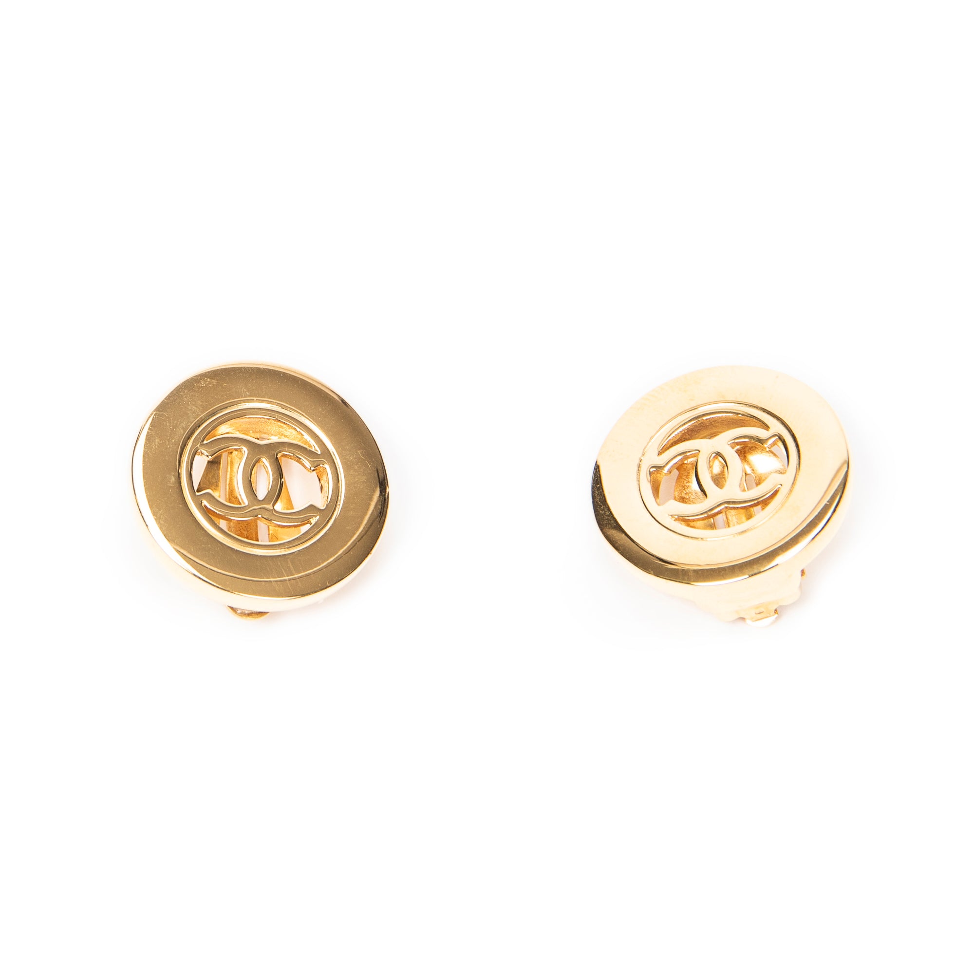 Earrings CC Round Clip On Earrings Gold Gold Plated