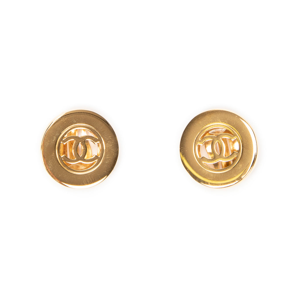 Earrings CC Round Clip On Earrings Gold Gold Plated
