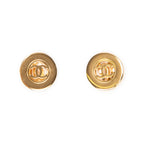 Earrings CC Round Clip On Earrings Gold Gold Plated