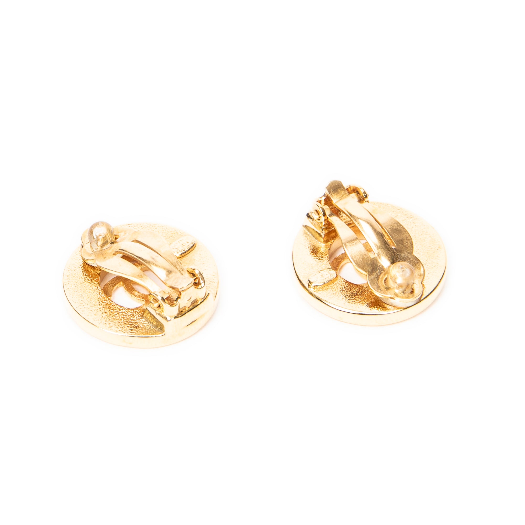 Earrings CC Round Clip On Earrings Gold Gold Plated