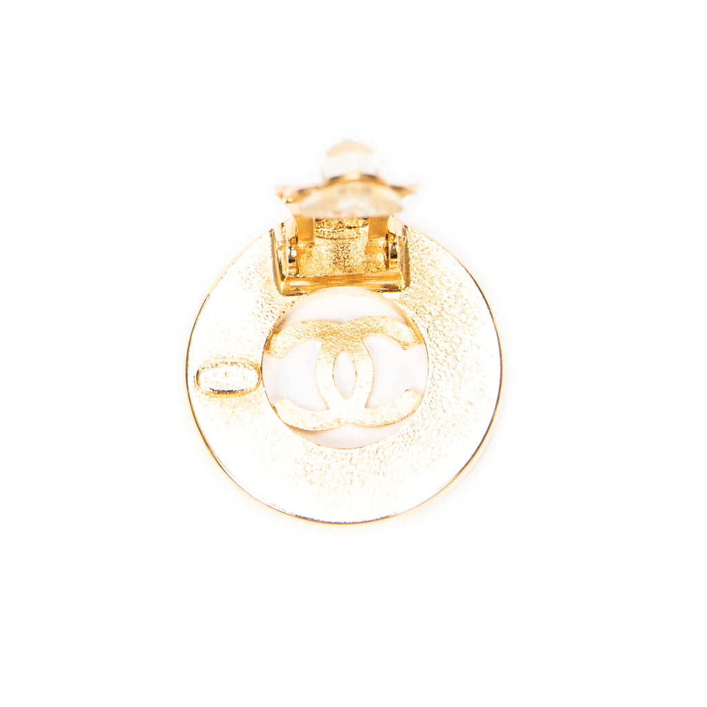 Earrings CC Round Clip On Earrings Gold Gold Plated