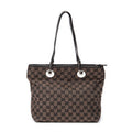 Bolso de hombro Eclipse Tote lona marrón monogrammed