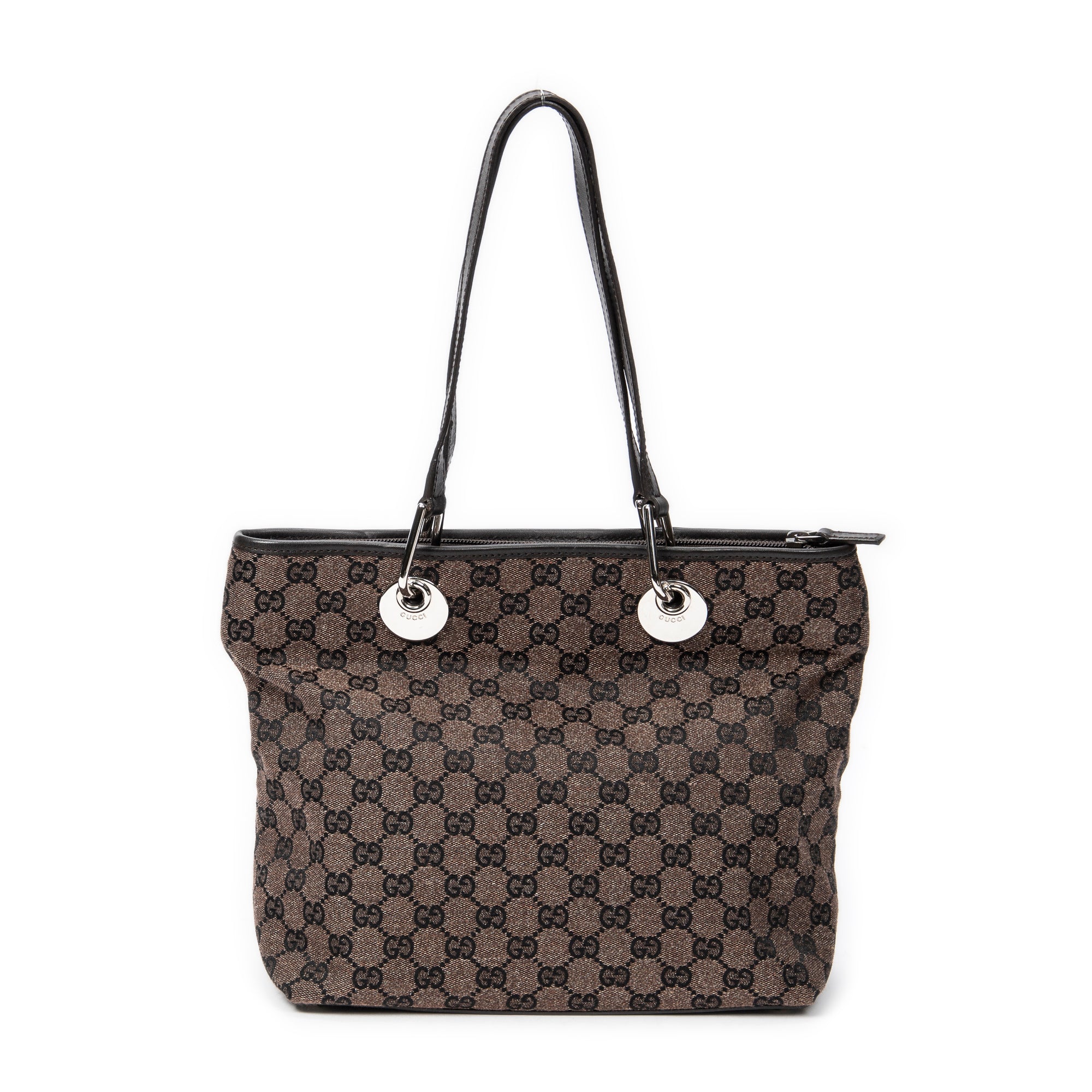 Bolso de hombro Eclipse Tote lona marrón monogrammed