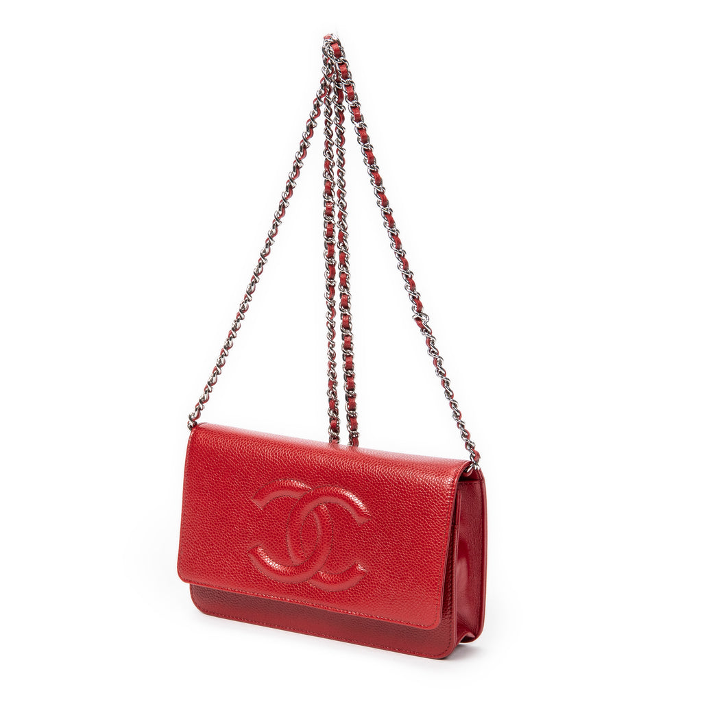 Chanel - Portefeuille sur chaîne intemporel - Rouge