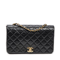 Shoulder bag Mademoiselle Full Flap Black Quilted Lambskin Leather