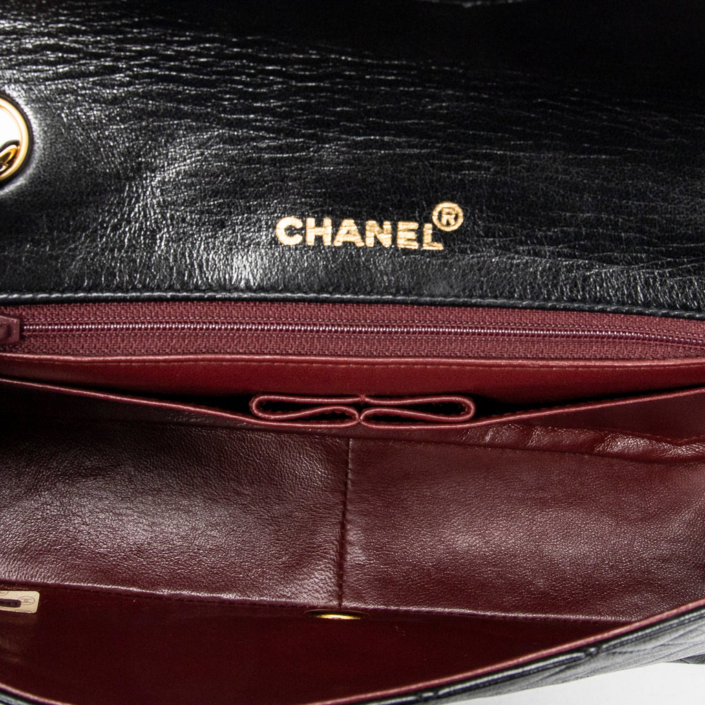 Shoulder bag Mademoiselle Full Flap Black Quilted Lambskin Leather