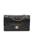 Shoulder bag Classic Double Flap 26 Black Quilted Lambskin Leather