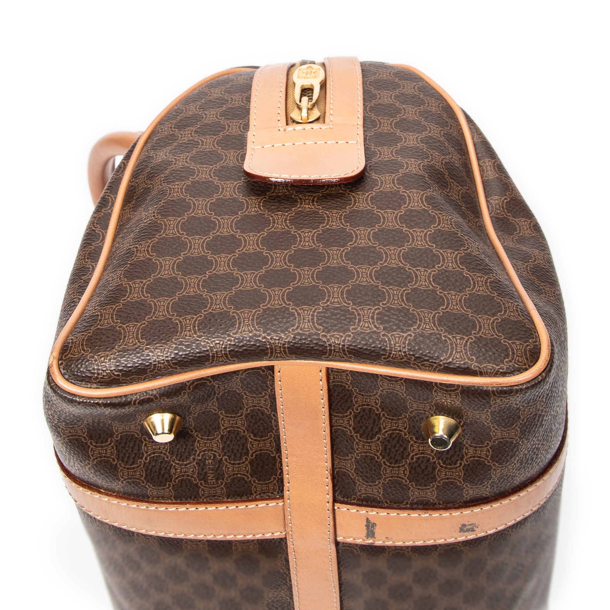 Celine - Petit sac Boston vintage - Marron/Beige