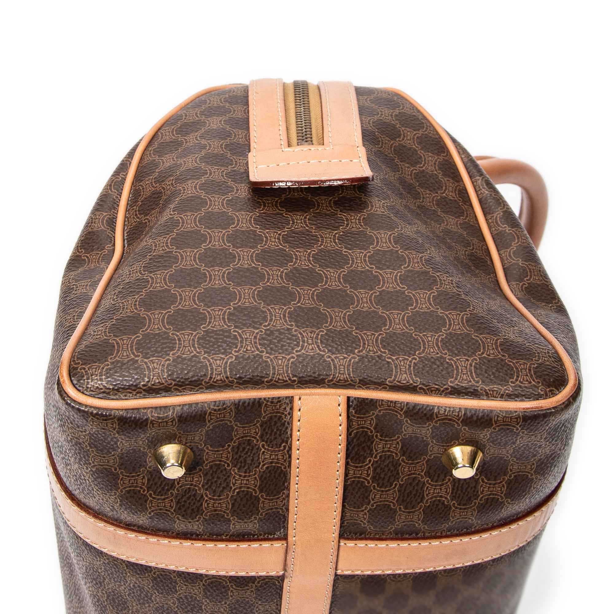 Celine - Petit sac Boston vintage - Marron/Beige
