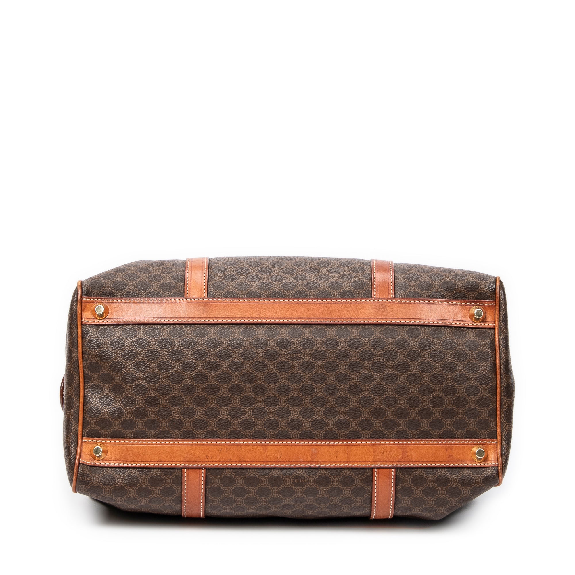 Bolso de Mano Vintage Mediano Boston Lona Macadam Marrón
