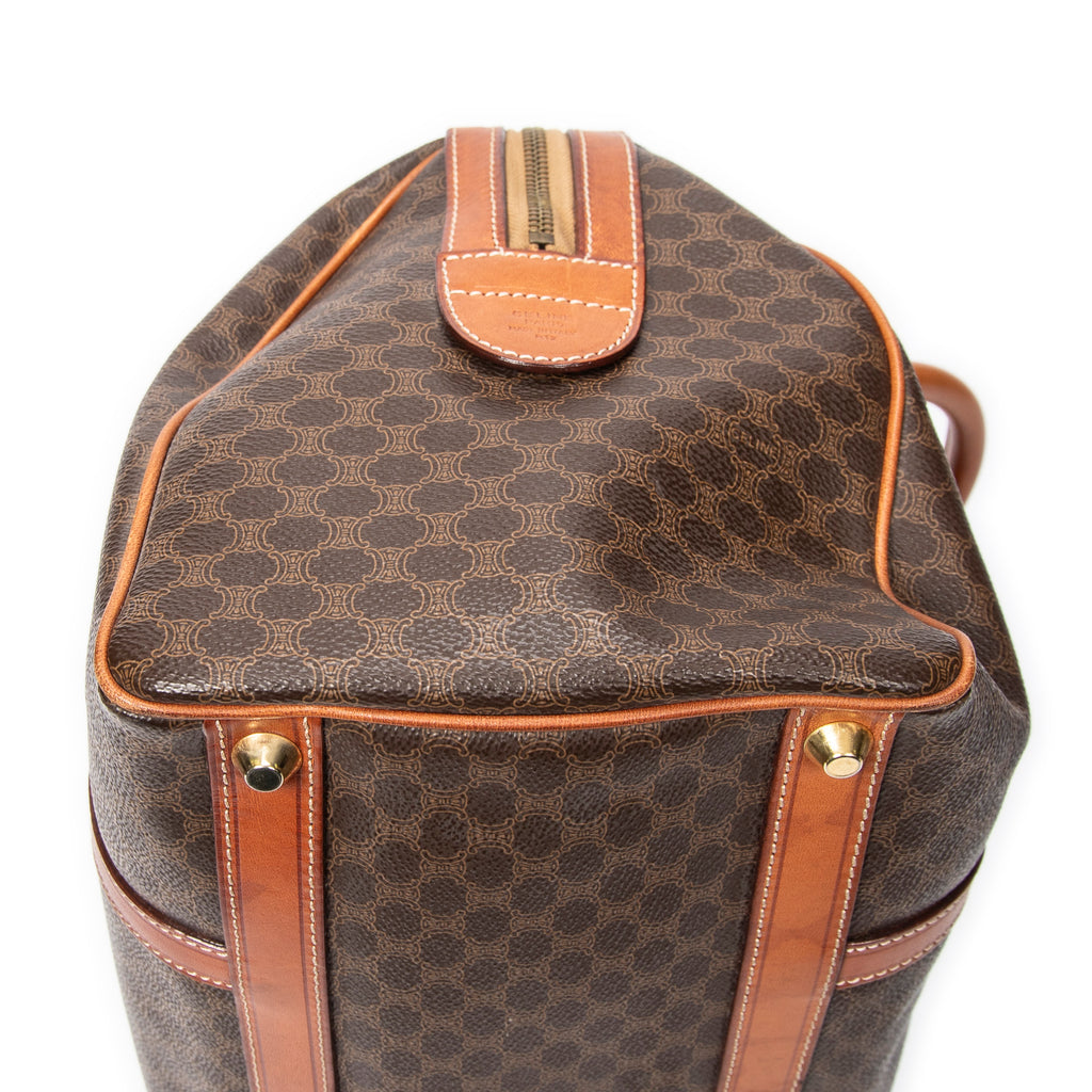 Bolso de Mano Vintage Mediano Boston Lona Macadam Marrón