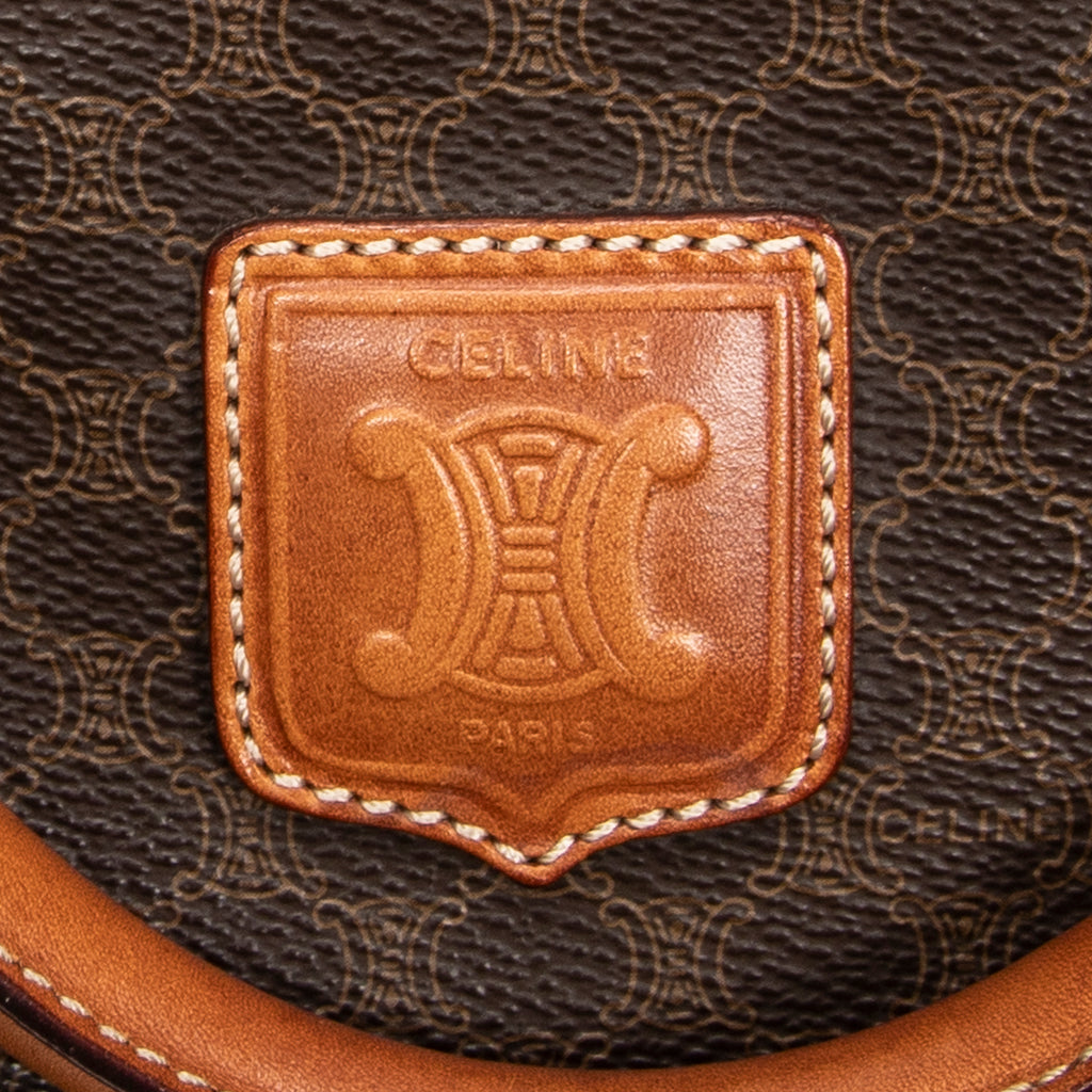 Bolso de Mano Vintage Mediano Boston Lona Macadam Marrón