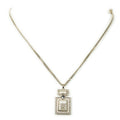 Necklace Pearl Rhinestone Perfume Bottle Necklace Gold Gold Plated
