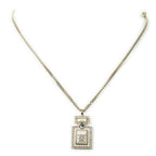 Necklace Pearl Rhinestone Perfume Bottle Necklace Gold Gold Plated