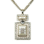 Necklace Pearl Rhinestone Perfume Bottle Necklace Gold Gold Plated