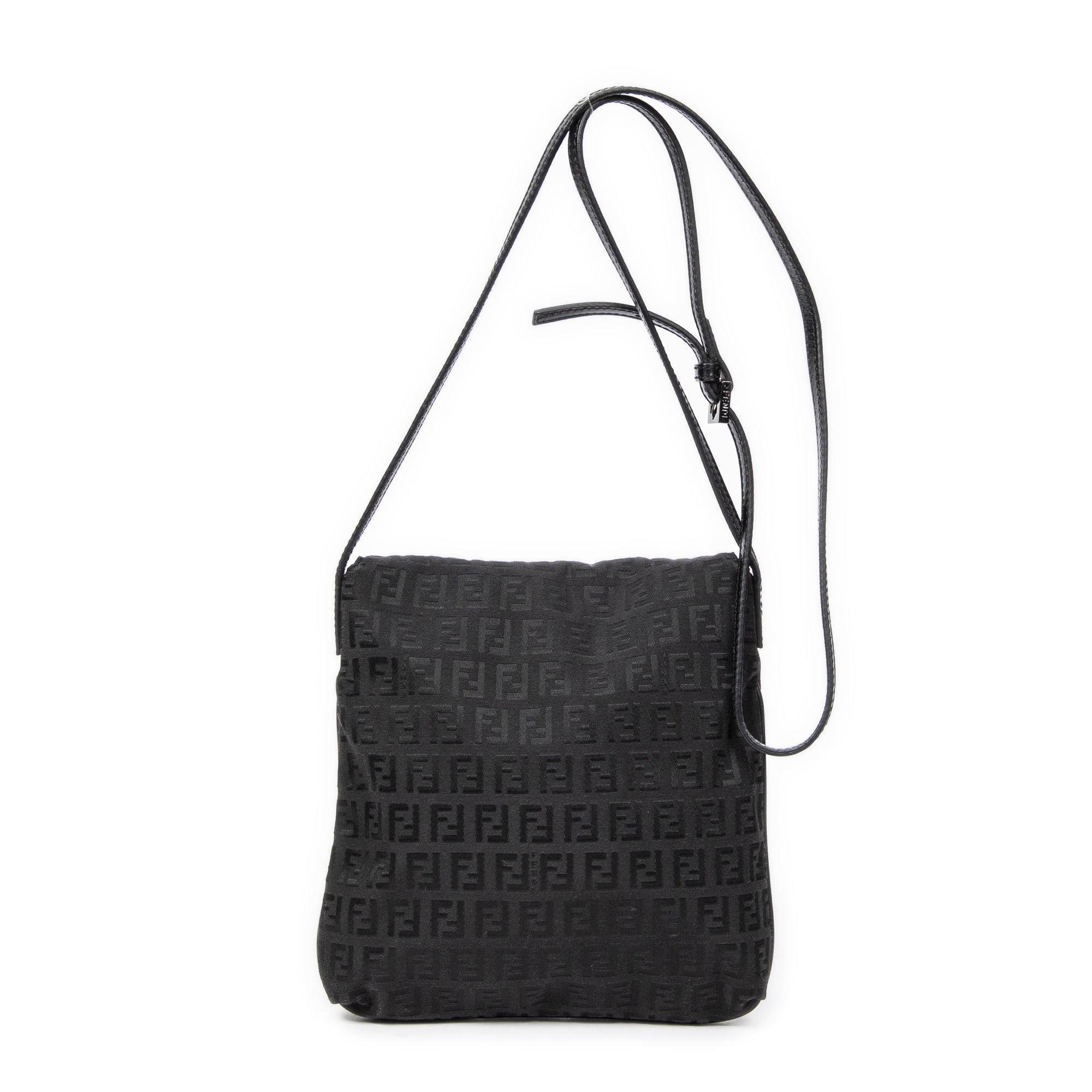 Shoulder Bag Small Flap Crossbody Black Zucchino Canvas