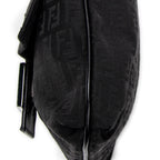 Bolso de hombro con solapa pequeña y bandolera de lona Zucchino negra