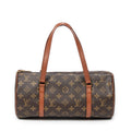 Handbag Papillon 30 Brown Monogram Canvas