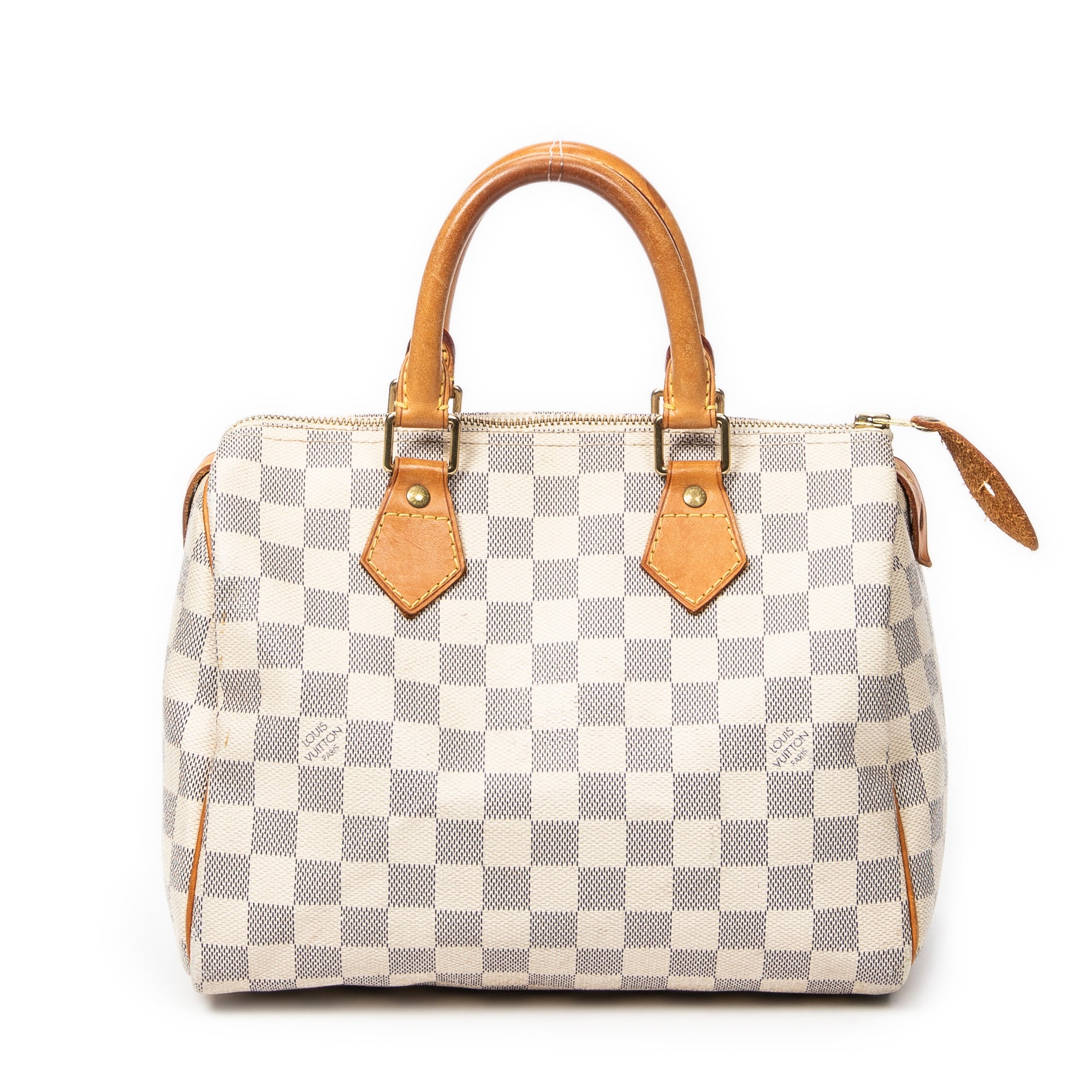 Bolso de mano Speedy 25 de lona Damier Azur color marfil