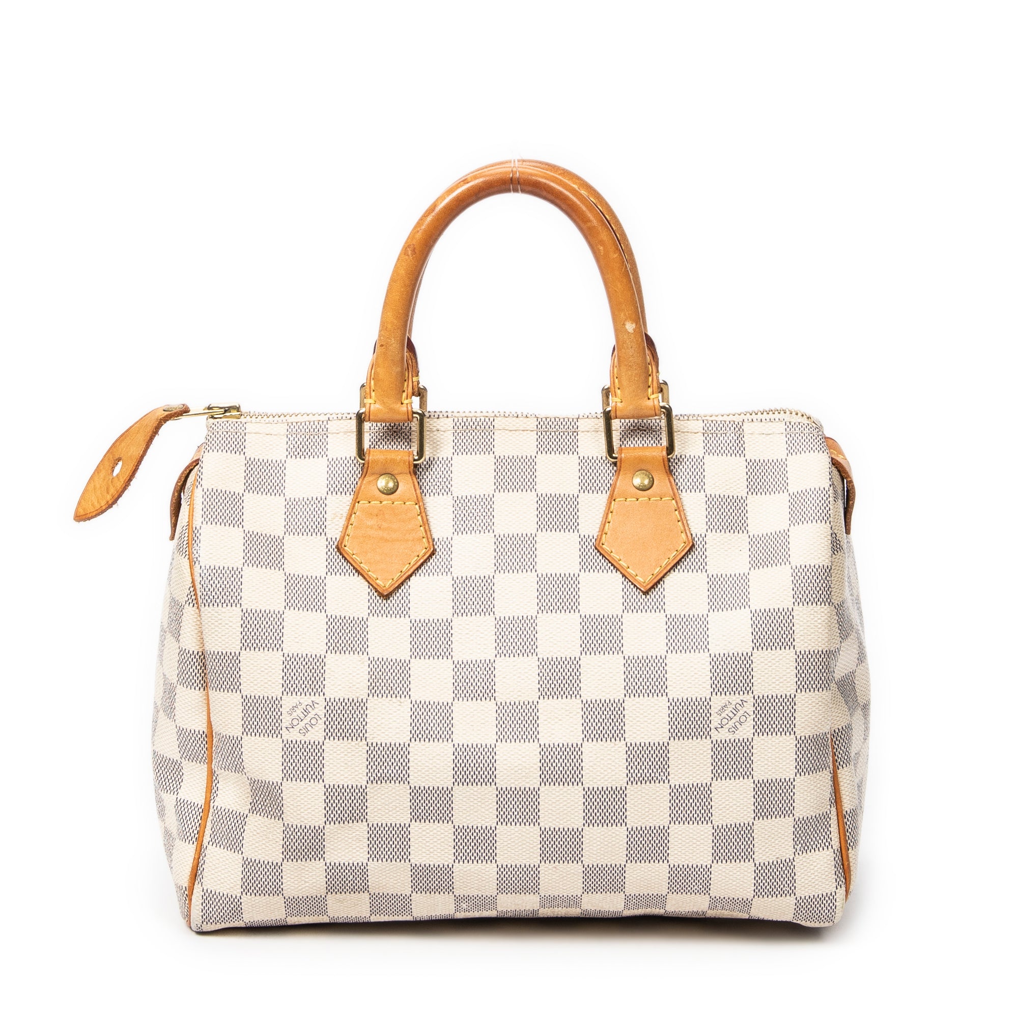 Bolso de mano Speedy 25 de lona Damier Azur color marfil
