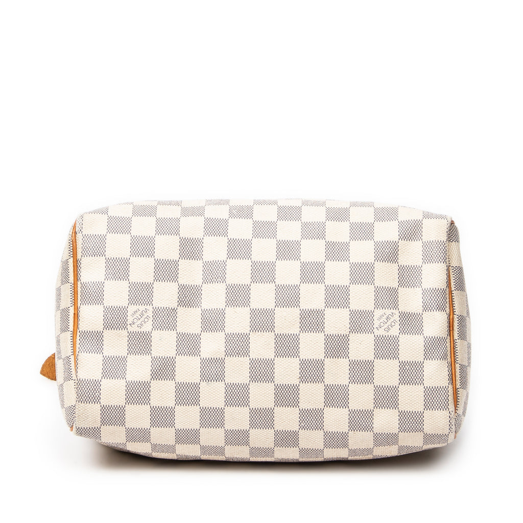 Bolso de mano Speedy 25 de lona Damier Azur color marfil