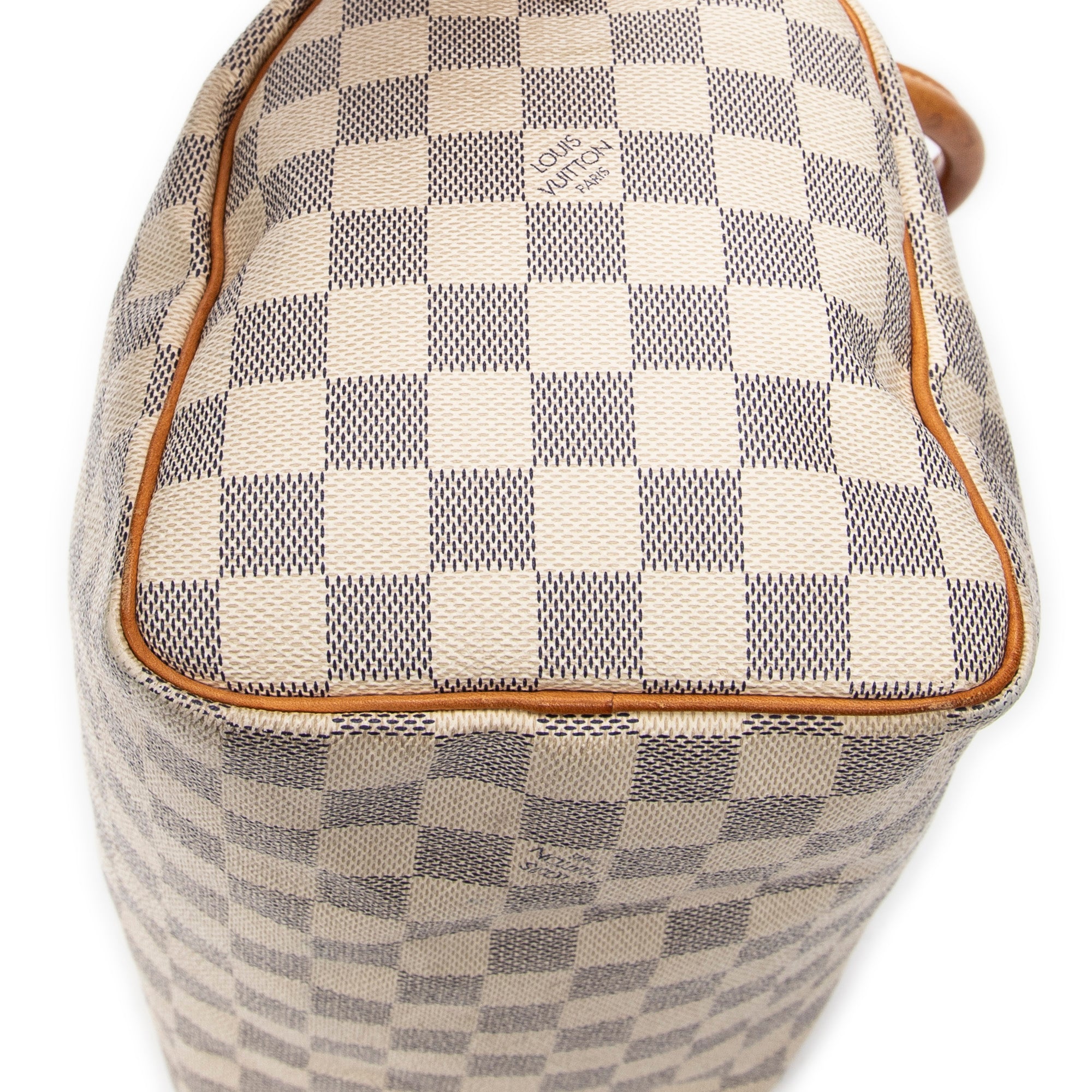 Bolso de mano Speedy 25 de lona Damier Azur color marfil