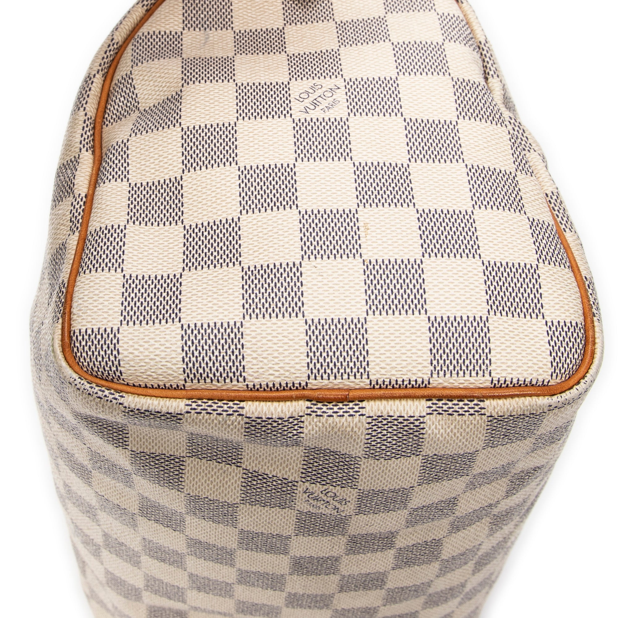 Bolso de mano Speedy 25 de lona Damier Azur color marfil