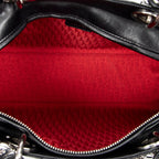 Bolso de Hombro Grande Lady Dior con Cremallera de Piel de Cordero Cannage Negra